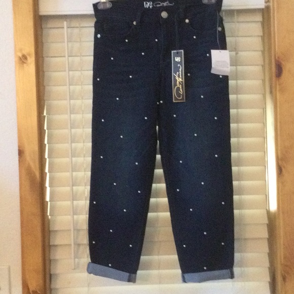 DG2 Stretch Denim Dark Blue Jeans with Pearls. - Picture 2 of 4